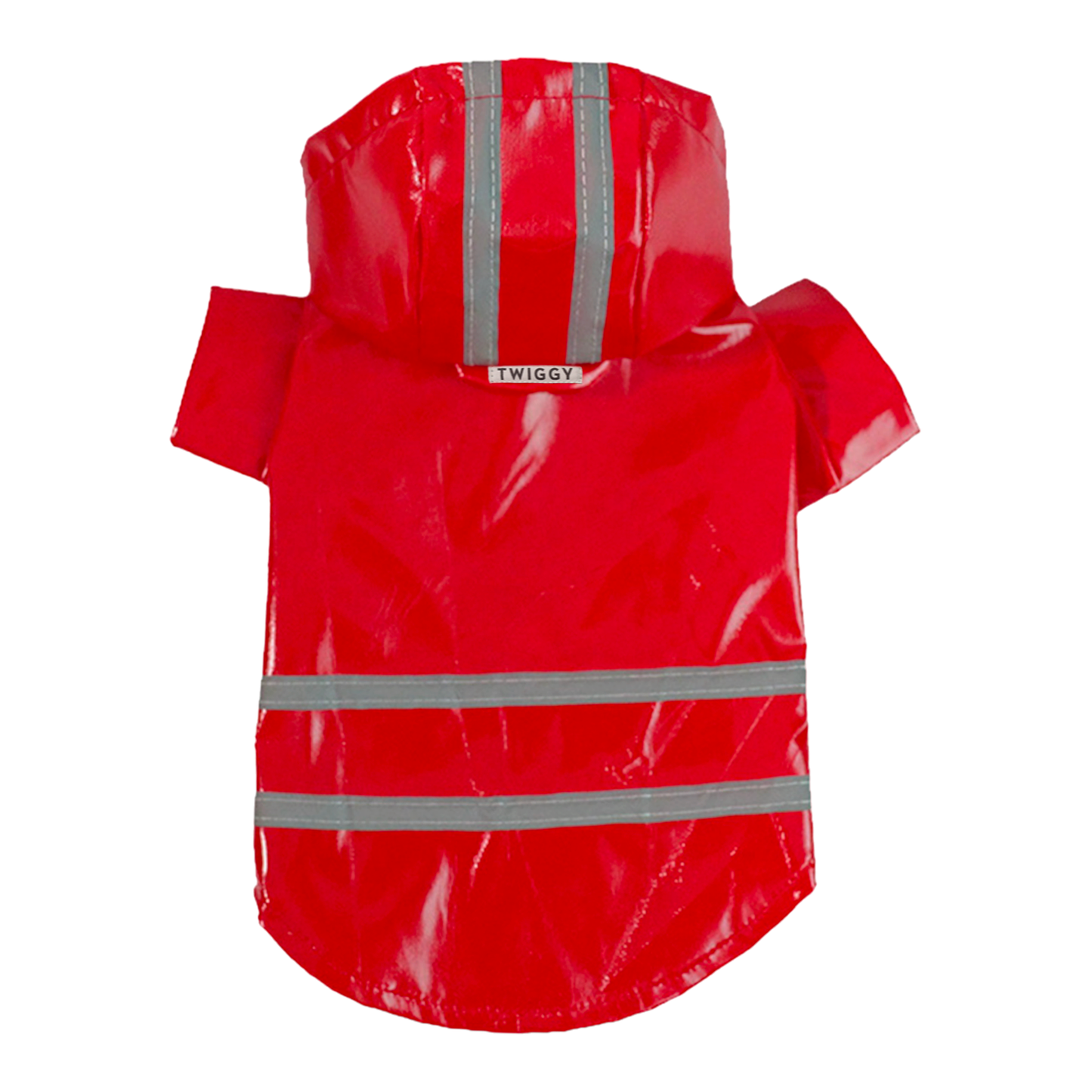 manteau imperméable pluie chien fermeture clips rouge twiggy