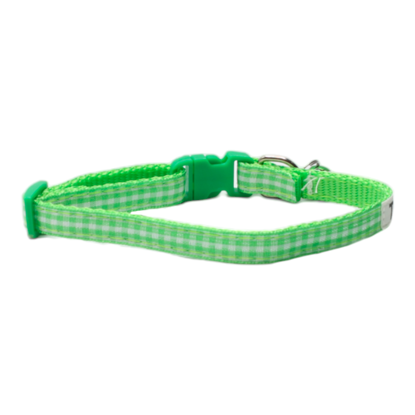 collier chat carreaux vichy boucle classique vert twiggy