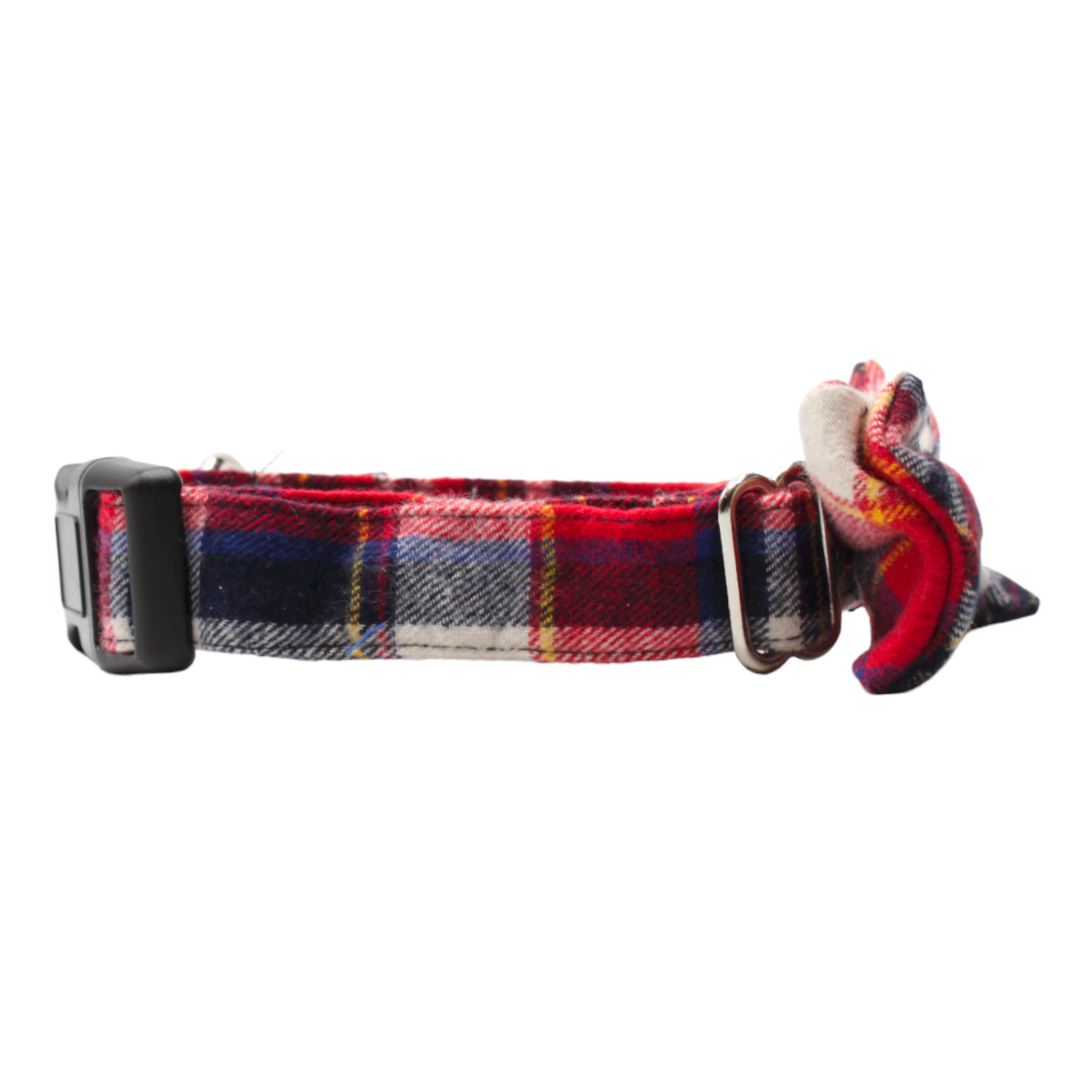 collier chien boucle plastique écossais tartan noeud papillon rouge twiggy